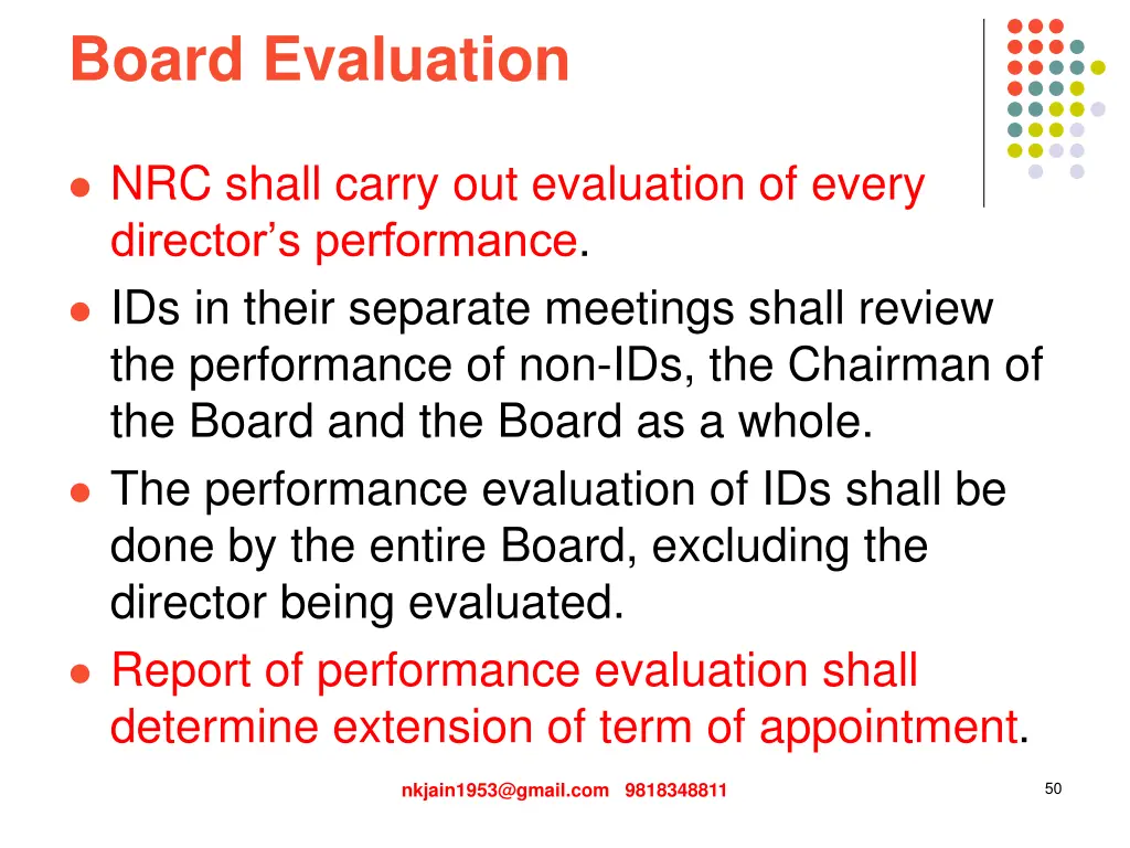 board evaluation