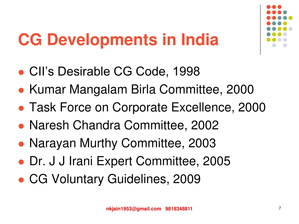 cg developments in india