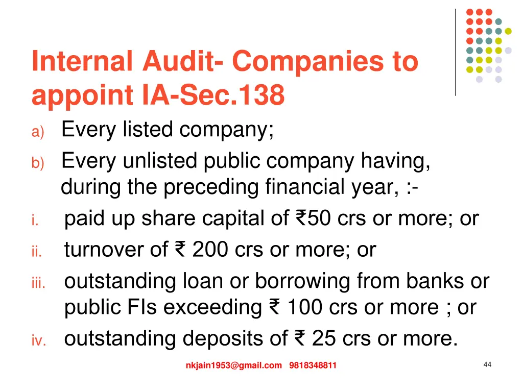 internal audit companies to appoint