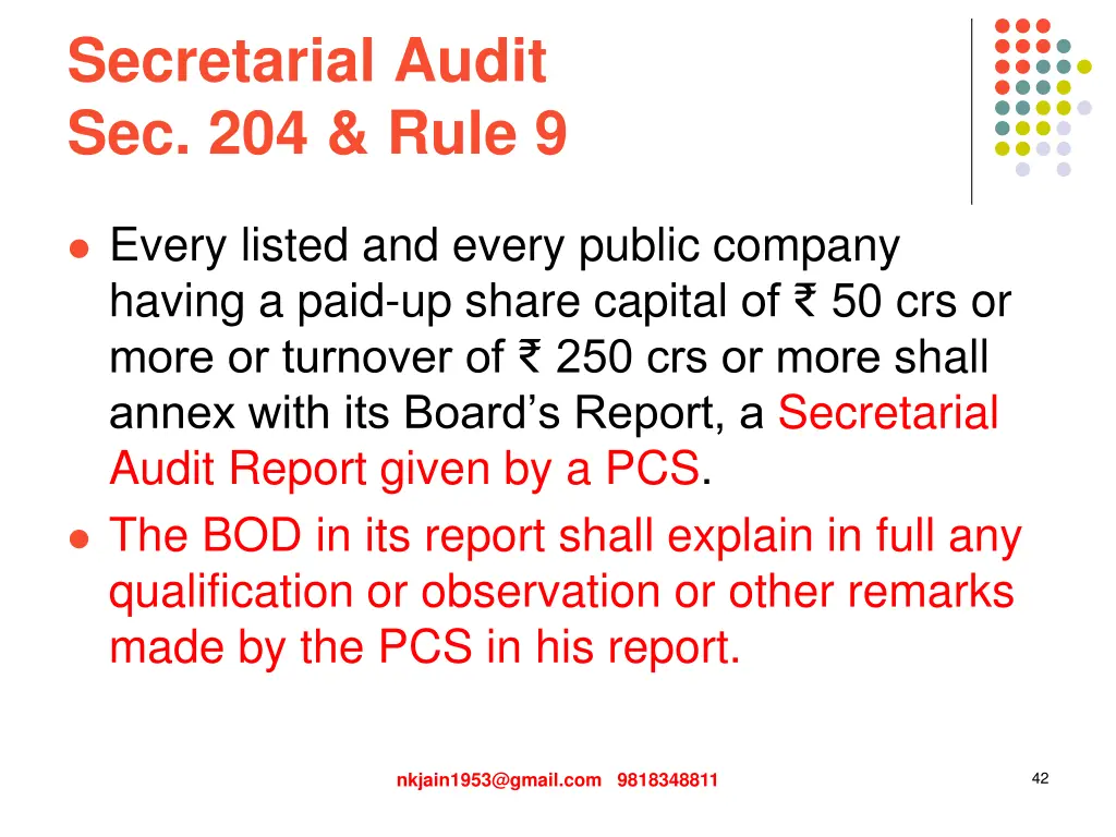 secretarial audit sec 204 rule 9