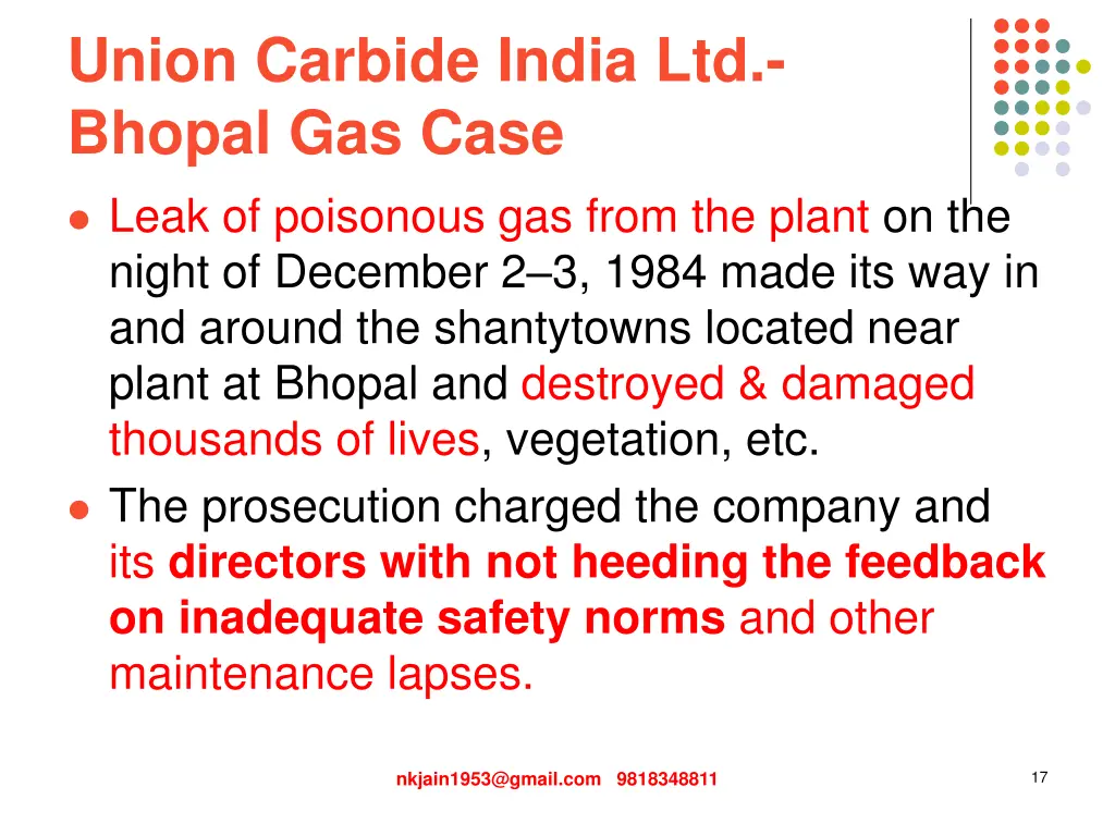 union carbide india ltd bhopal gas case