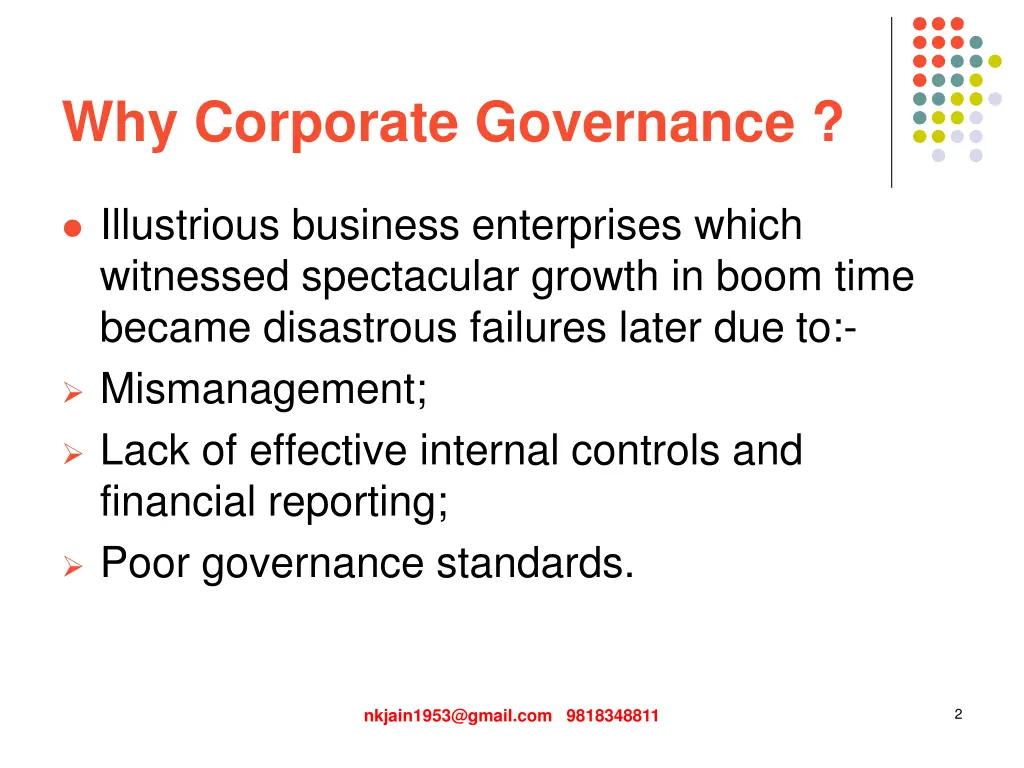 why corporate governance