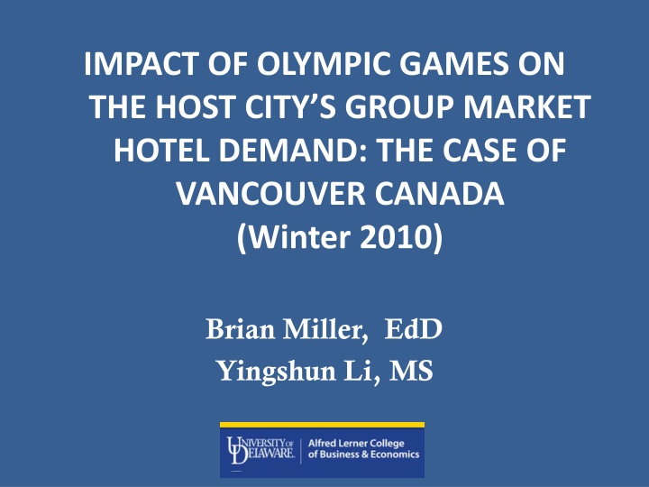 impact of olympic games on the host city s group