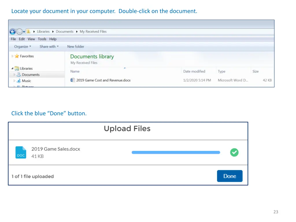 locate your document in your computer double