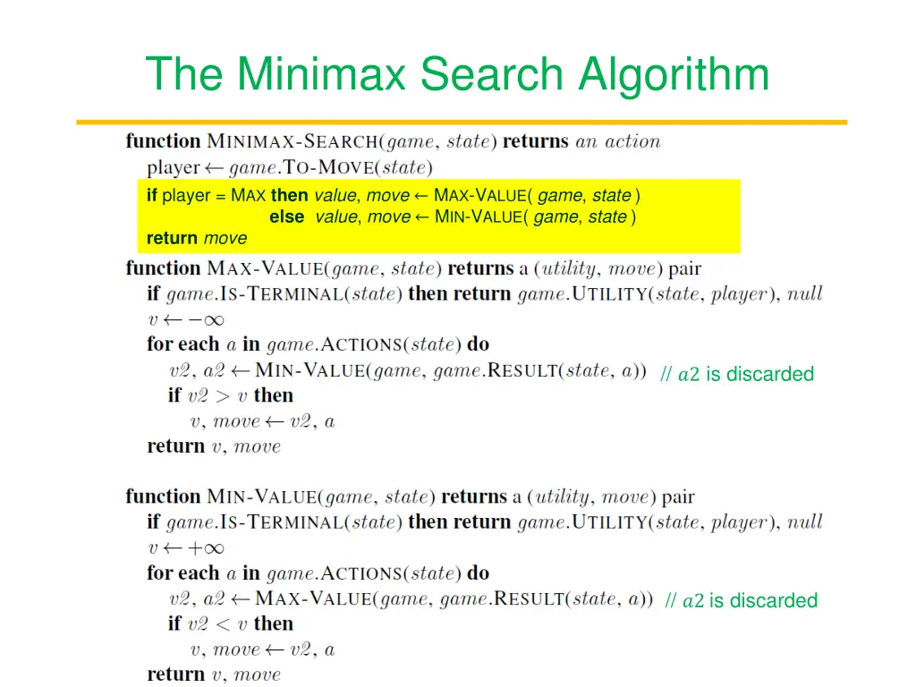 the minimax search algorithm