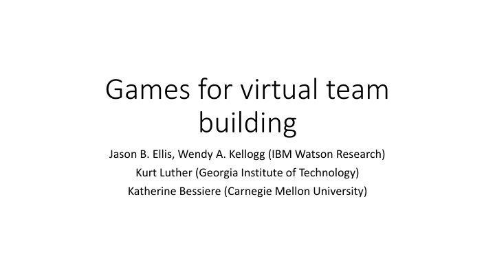 games for virtual team building