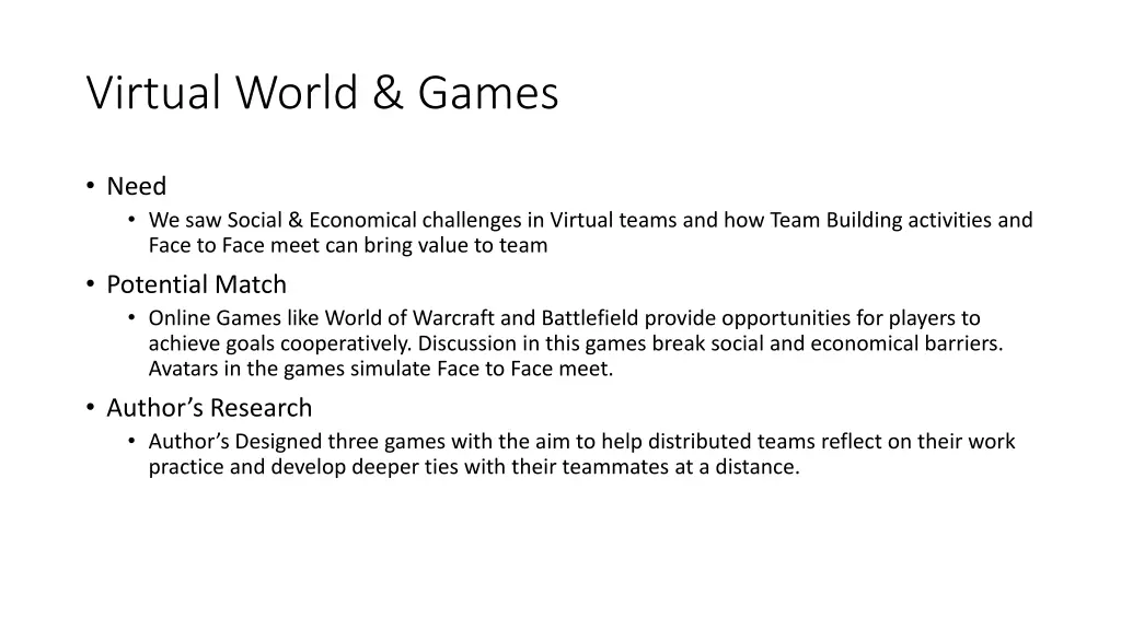 virtual world games