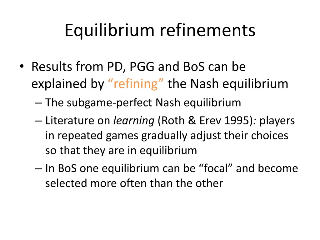 equilibrium refinements