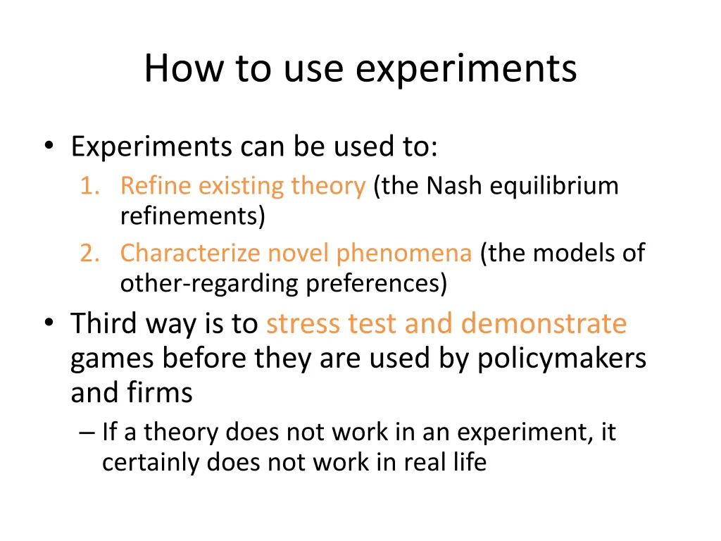 how to use experiments