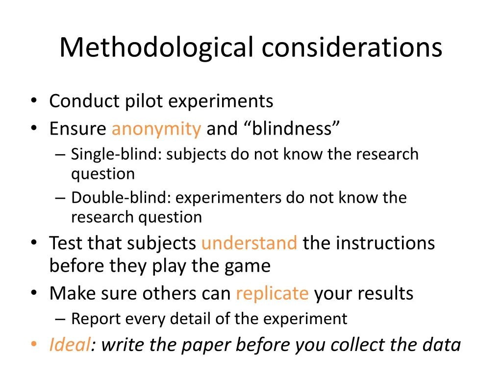 methodological considerations