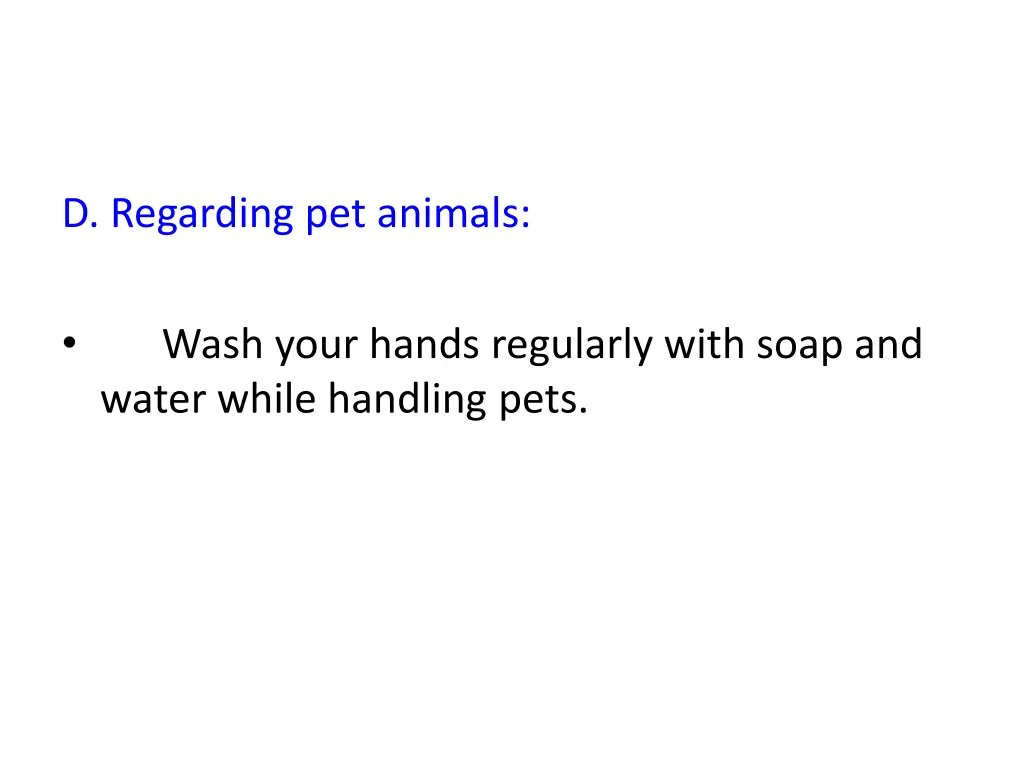 d regarding pet animals