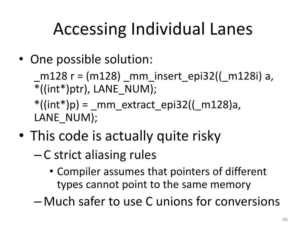 accessing individual lanes 4