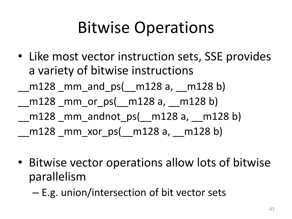 bitwise operations