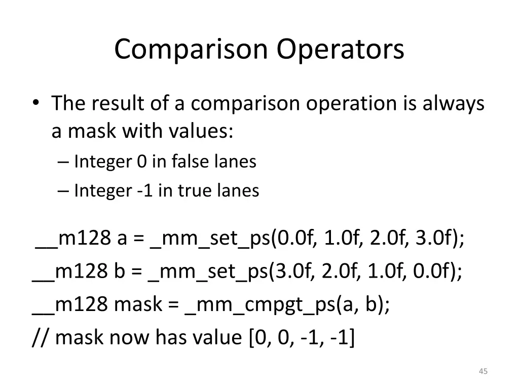 comparison operators 1