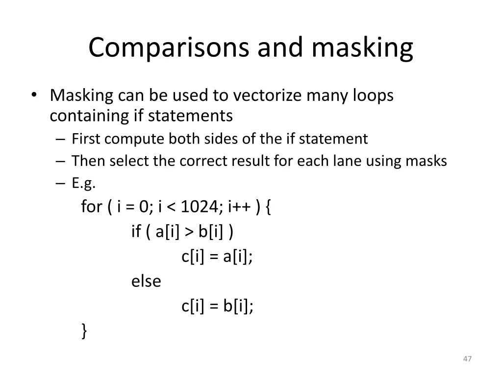 comparisons and masking 1