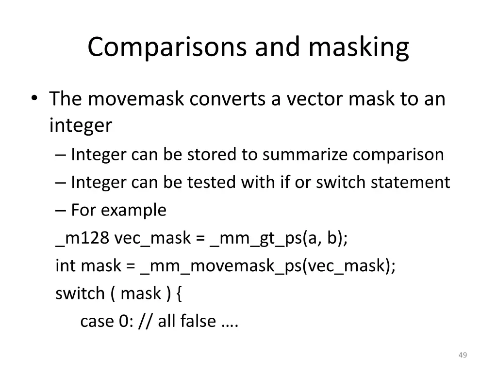 comparisons and masking 3