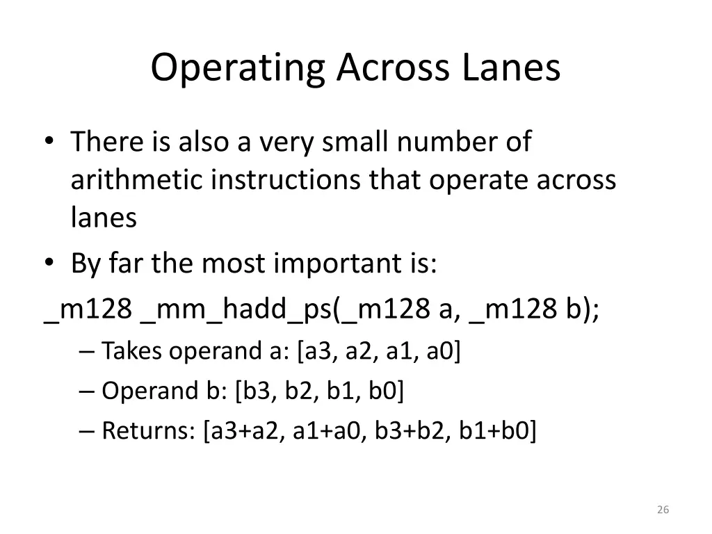 operating across lanes 1