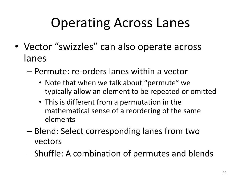 operating across lanes 3