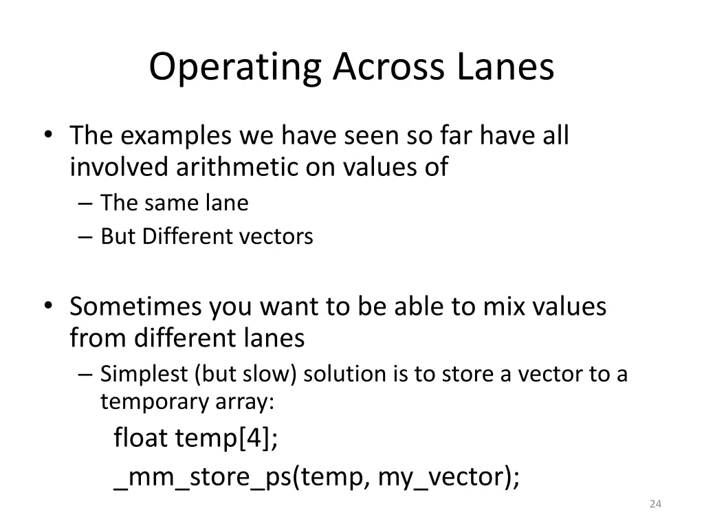 operating across lanes