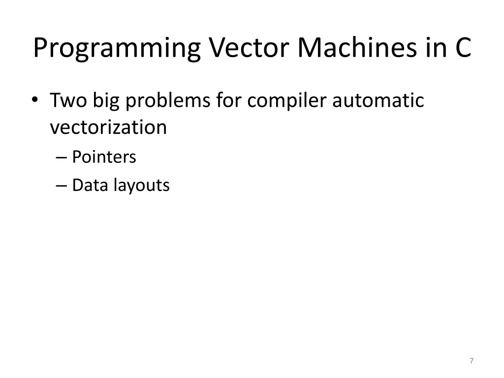 programming vector machines in c