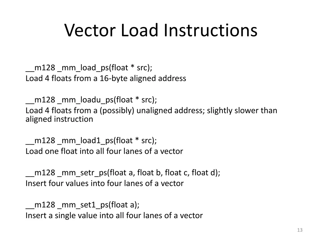 vector load instructions