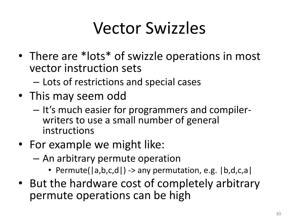 vector swizzles