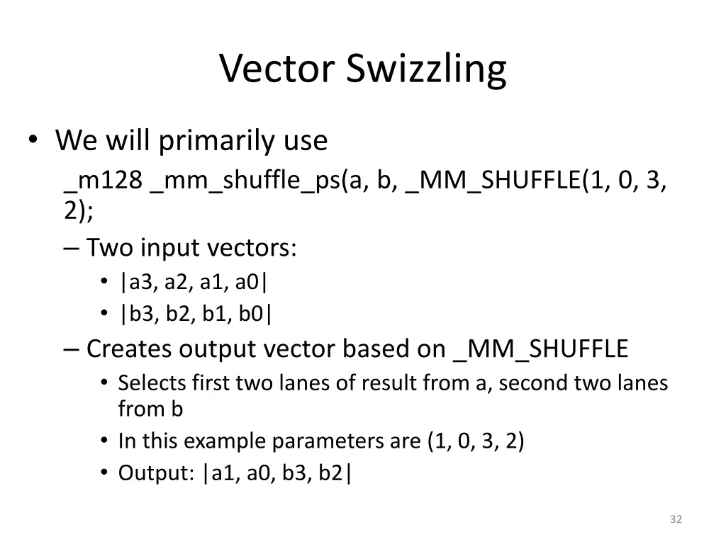 vector swizzling