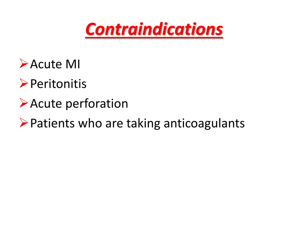 contraindications