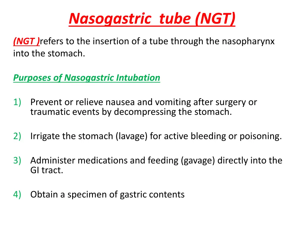 nasogastric tube ngt