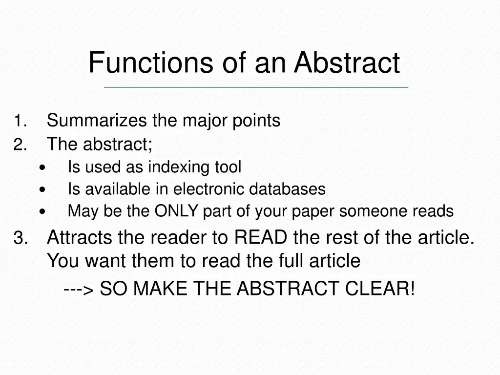 functions of an abstract 1