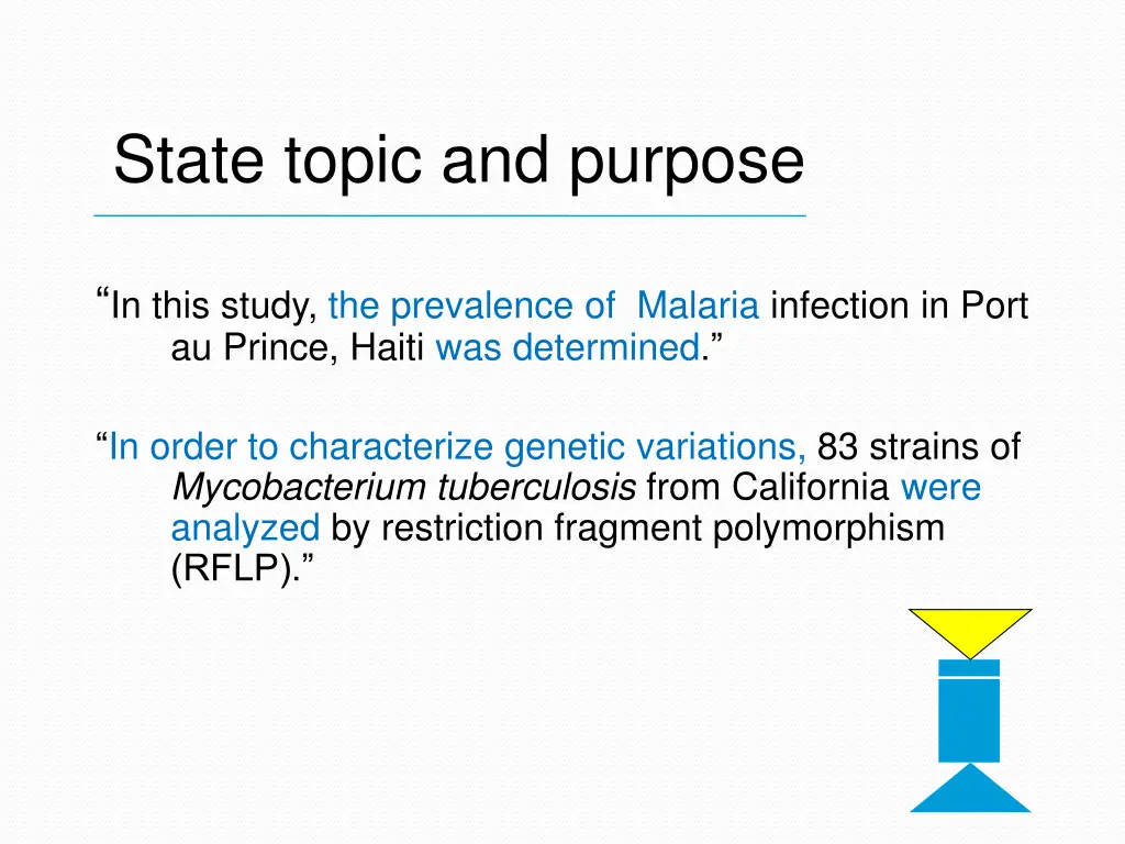 state topic and purpose