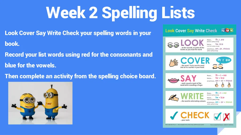 week 2 spelling lists