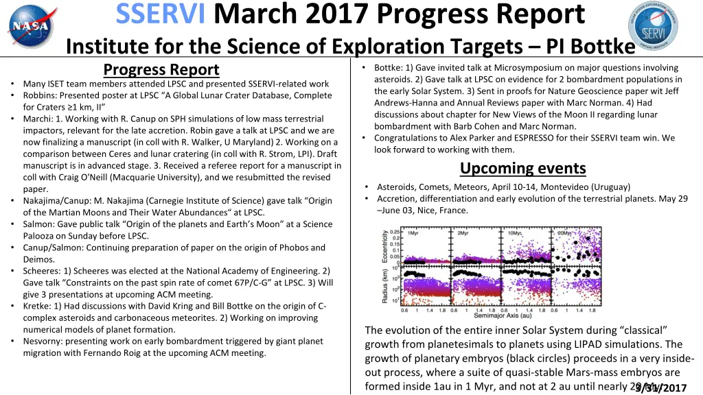 sservi march 2017 progress report institute