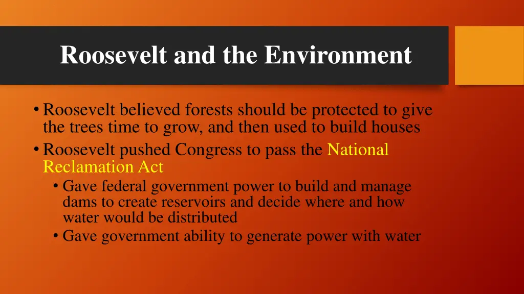 roosevelt and the environment 1