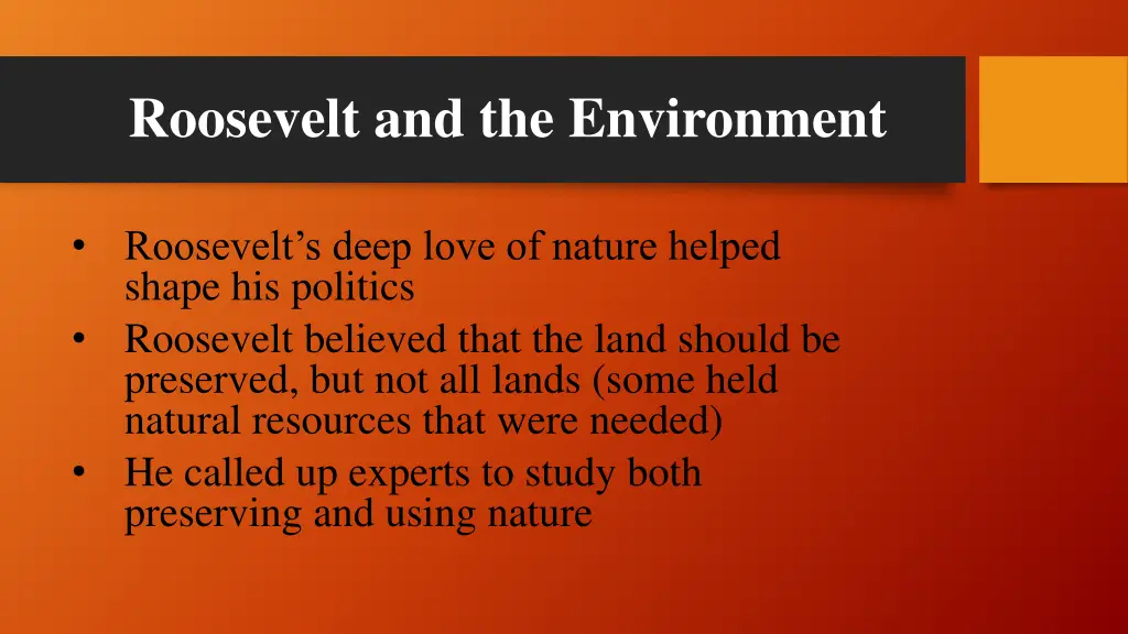 roosevelt and the environment