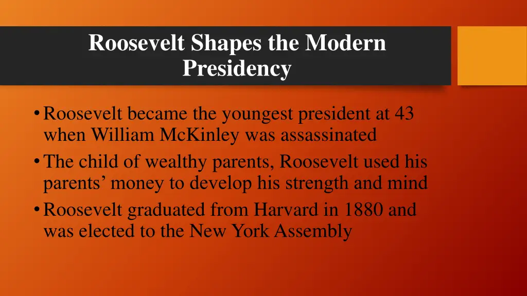 roosevelt shapes the modern presidency 1