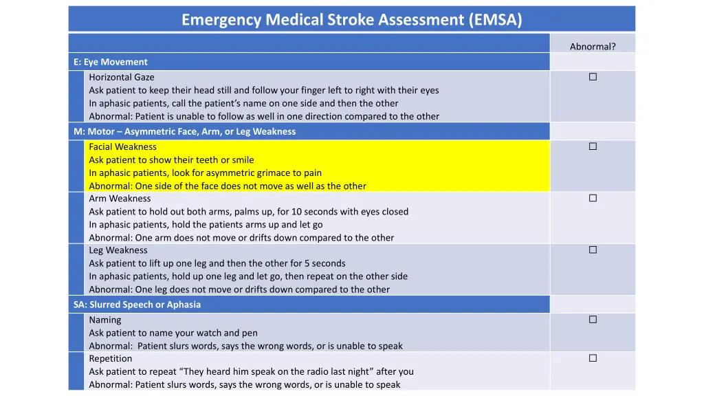 emergency medical stroke assessment emsa 2