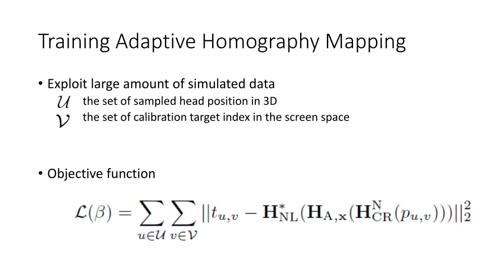 training adaptive homography mapping