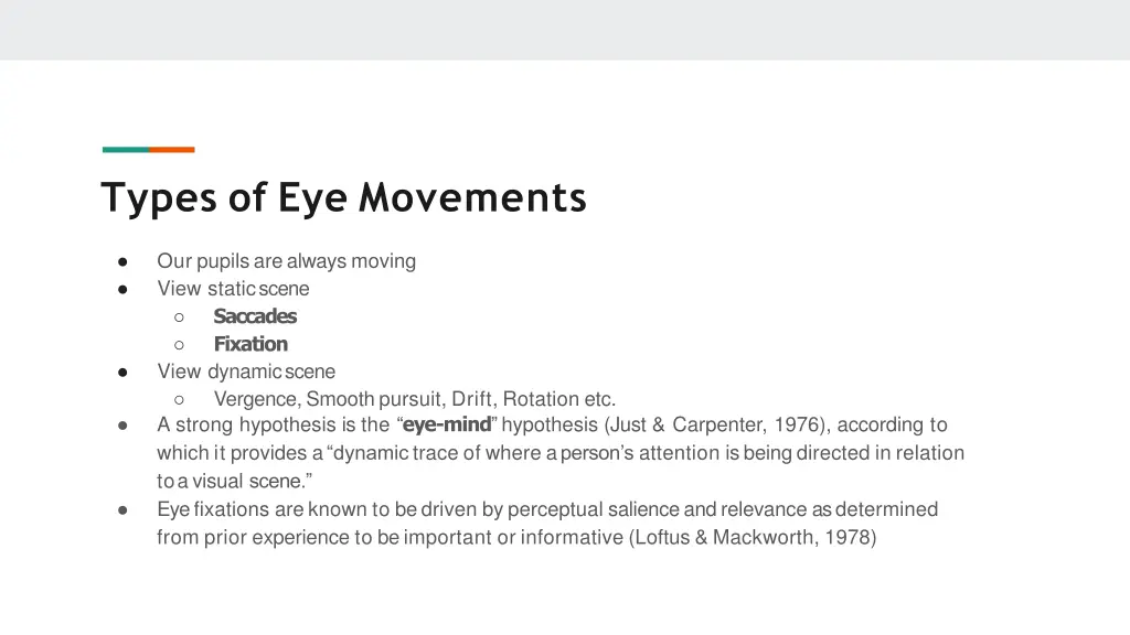 types of eye movements