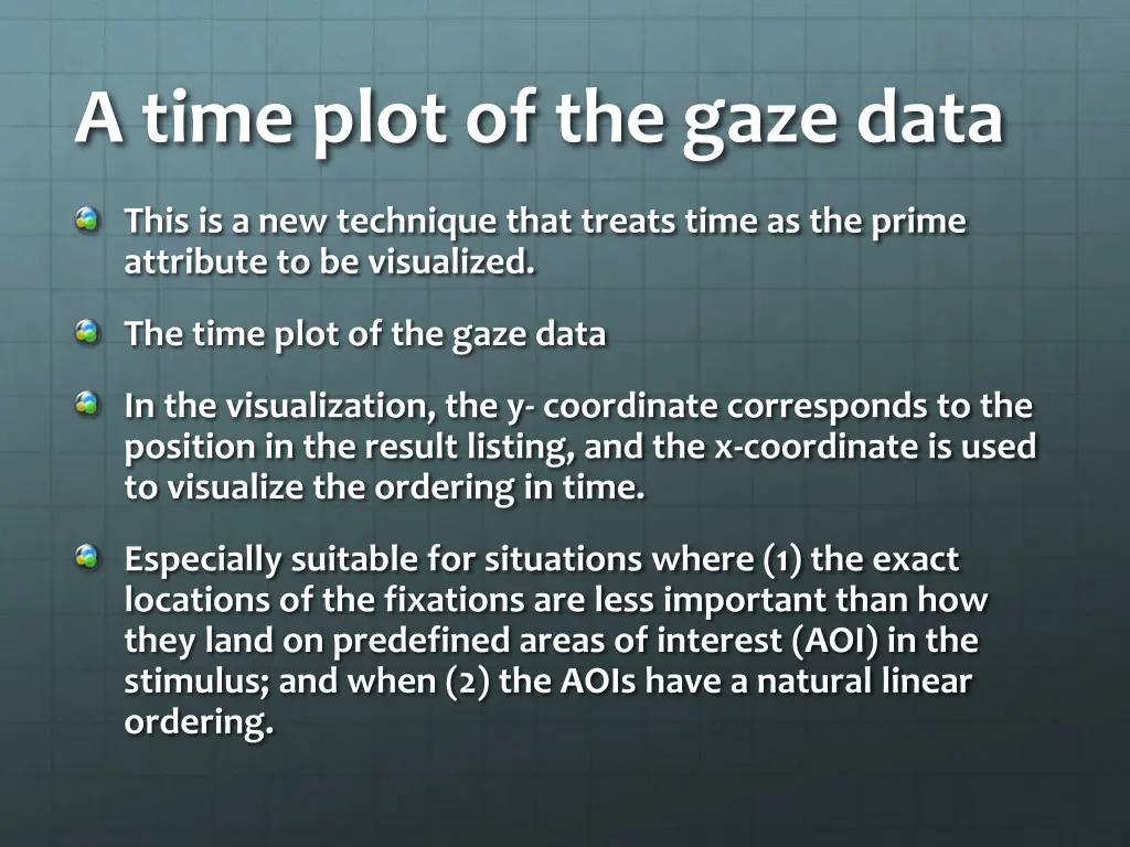 a time plot of the gaze data