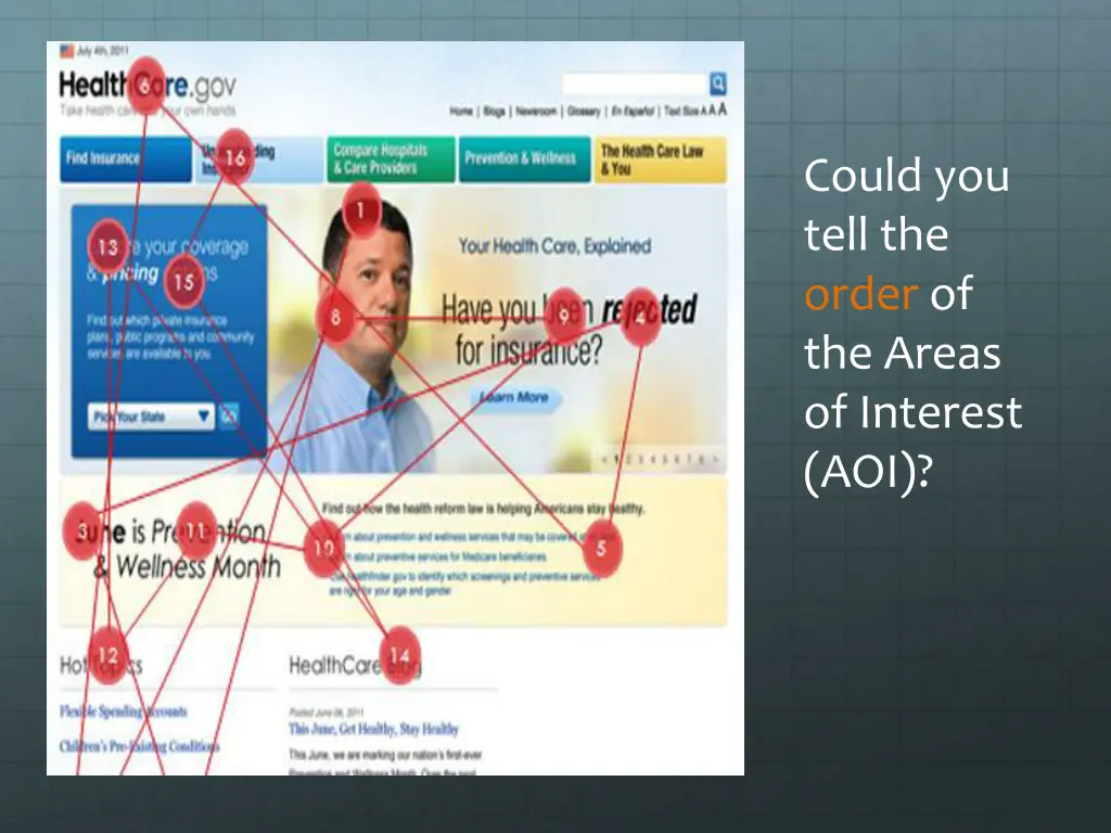 could you tell the order of the areas of interest