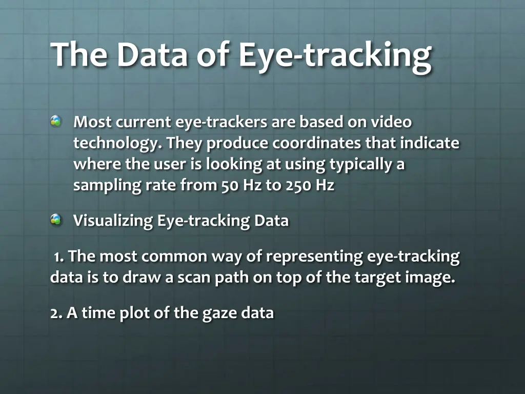 the data of eye tracking