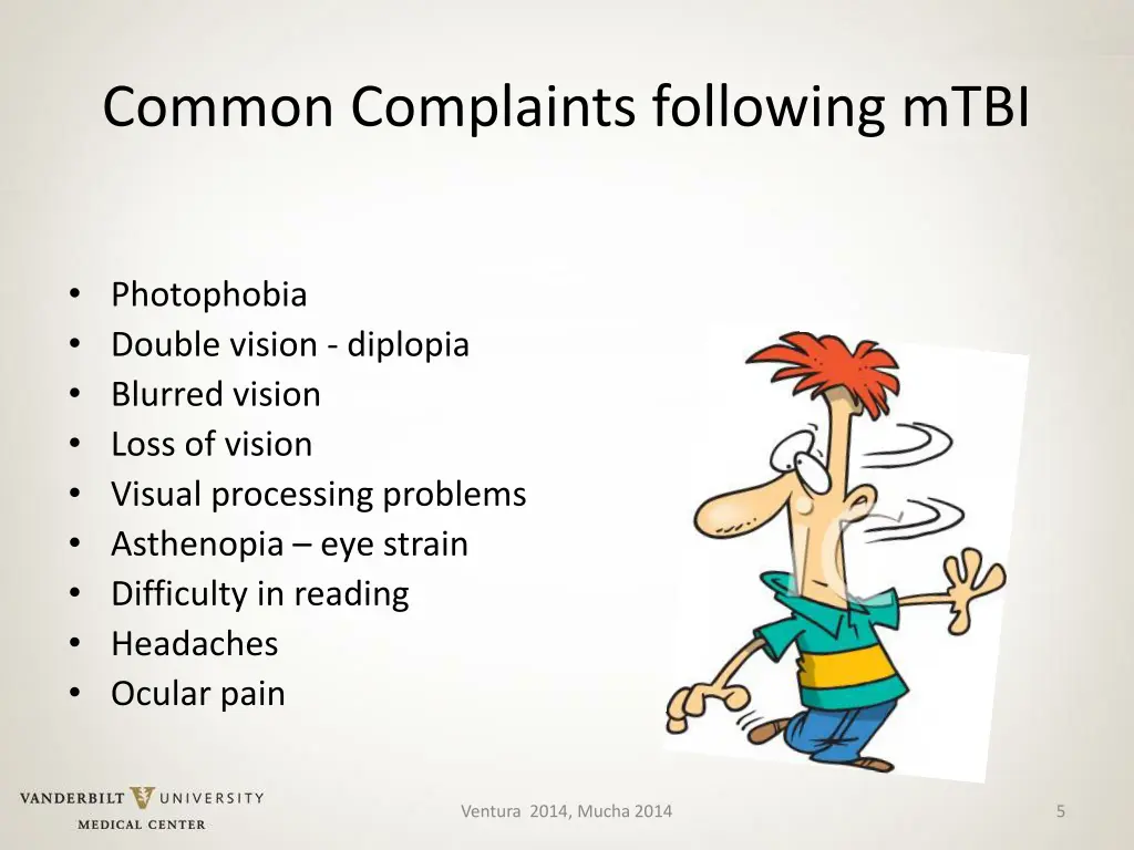 common complaints following mtbi