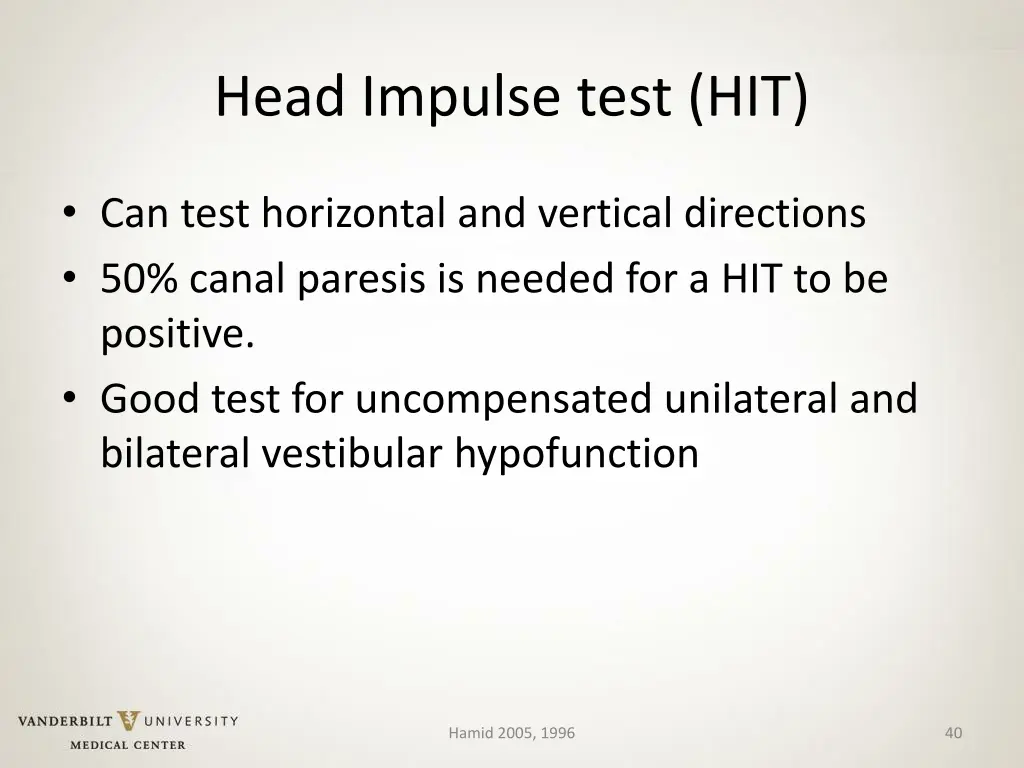 head impulse test hit