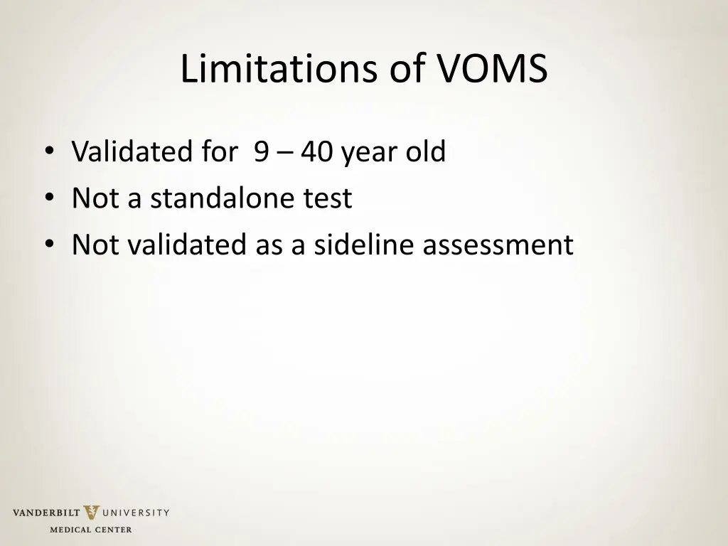 limitations of voms