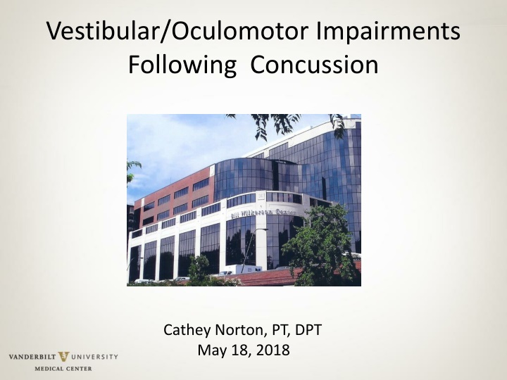 vestibular oculomotor impairments following