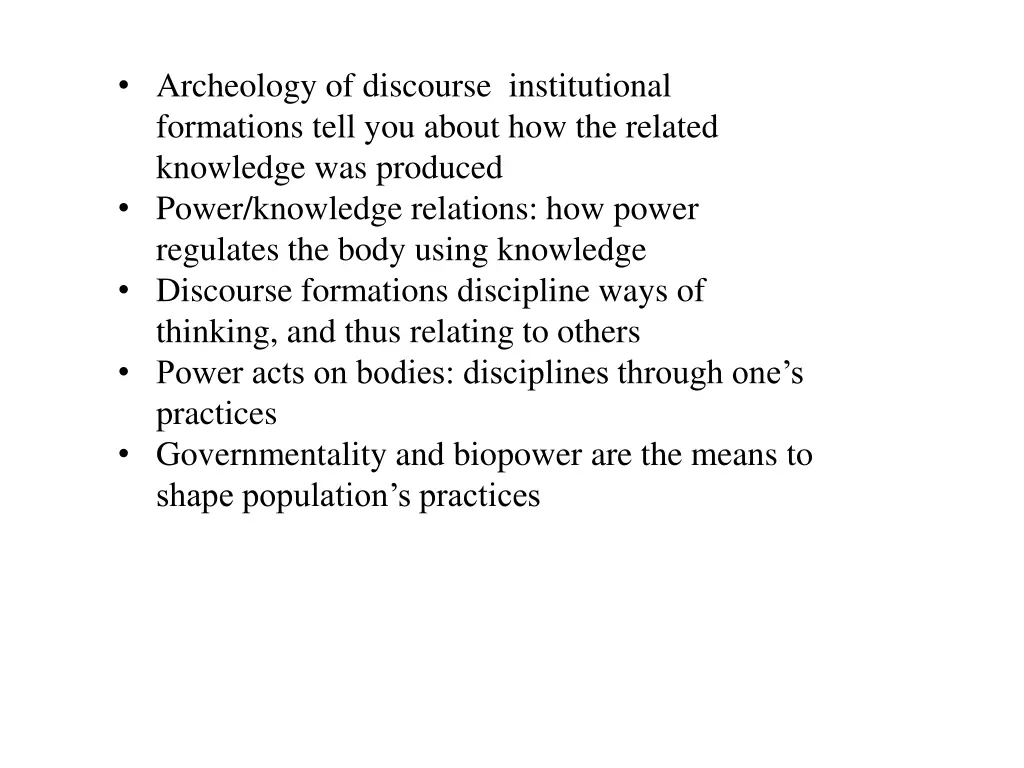 archeology of discourse institutional formations