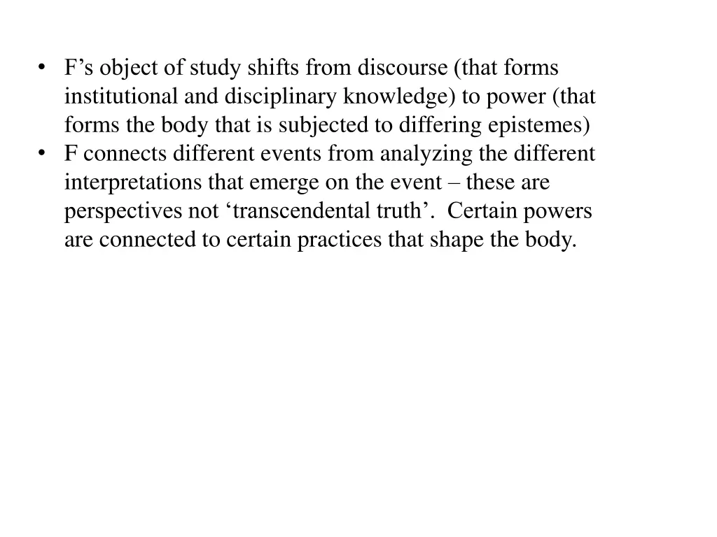 f s object of study shifts from discourse that