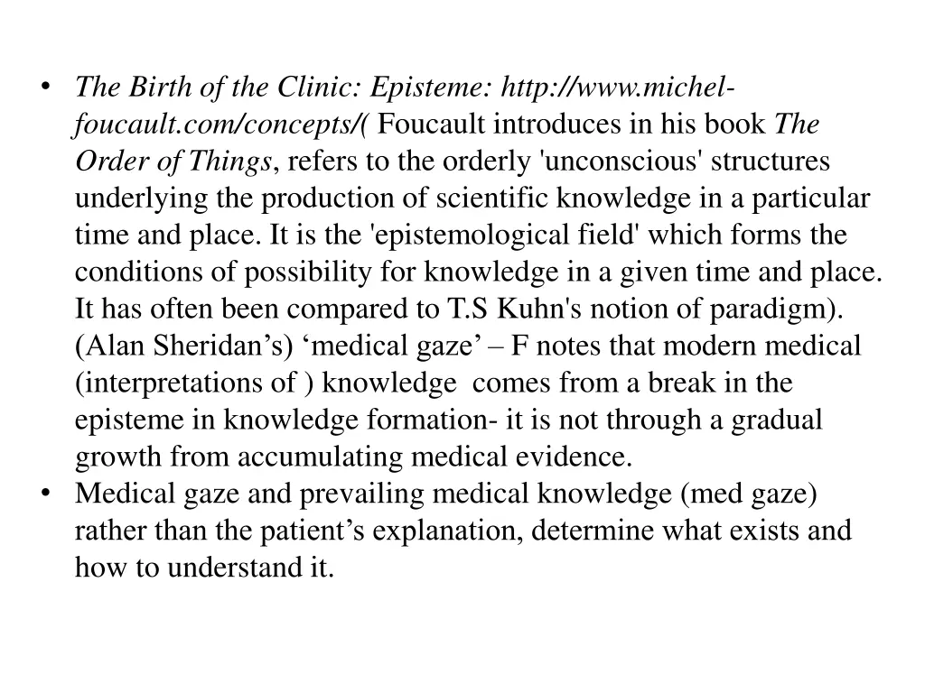 the birth of the clinic episteme http www michel