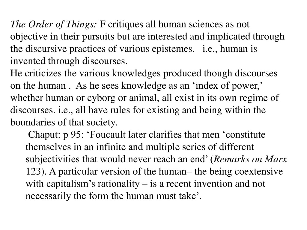 the order of things f critiques all human